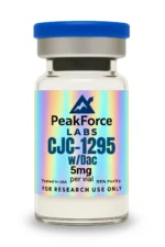A 5mg vial of CJC-1295 with DAC 5mg lyophilized powder for laboratory research.