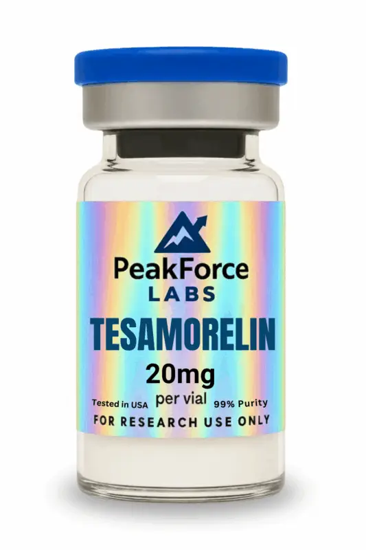 Alt Text PeakForce LABS Tesamorelin 20mg per vial, 99% purity, for research use only.