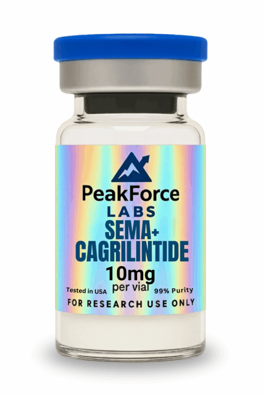 PeakForce Labs Sema + Cagrilintide 10mg Vial – High Purity Research Peptide Blend with Holographic Label